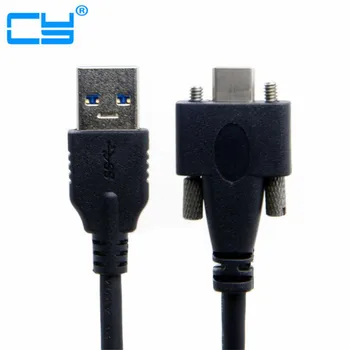 1,2 м штекер USB 3.0 к USB 3.1 type c USB-c Type-C с двумя винтами, фиксирующими штекерный кабель для передачи данных Стандартный Тип крепления на панель USB3.0 0
