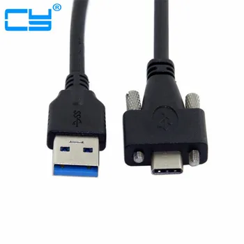 1,2 м штекер USB 3.0 к USB 3.1 type c USB-c Type-C с двумя винтами, фиксирующими штекерный кабель для передачи данных Стандартный Тип крепления на панель USB3.0 2