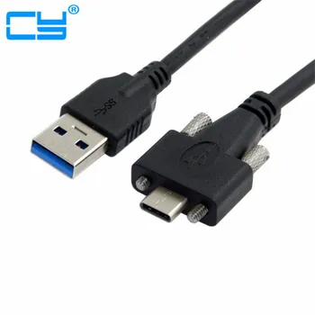 1,2 м штекер USB 3.0 к USB 3.1 type c USB-c Type-C с двумя винтами, фиксирующими штекерный кабель для передачи данных Стандартный Тип крепления на панель USB3.0 3