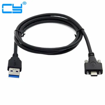 1,2 м штекер USB 3.0 к USB 3.1 type c USB-c Type-C с двумя винтами, фиксирующими штекерный кабель для передачи данных Стандартный Тип крепления на панель USB3.0 4