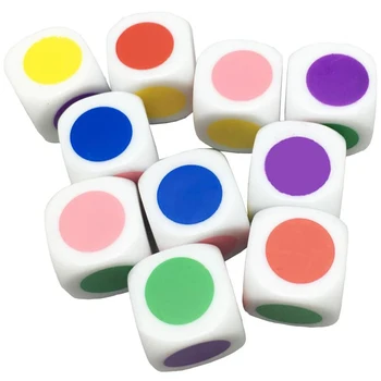 10 шт. Цветные Точечные Кубики Шестигранные 16 мм Детские Развивающие Игрушки Montessori Brinquedos Pedagogicos Infantil Kinder Spielzeuge