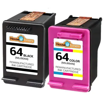 2 Упаковки чернил 64 черного цвета для HP ENVY 7120 7130 7132 7155 7158 7164 7800 78208