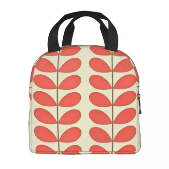 2023 Новая Многоствольная сумка для ланча Orla Kiely Красного Цвета с изоляцией в Скандинавском стиле с цветами, сумка для ланча на открытом воздухе, коробка для еды для путешествий 1