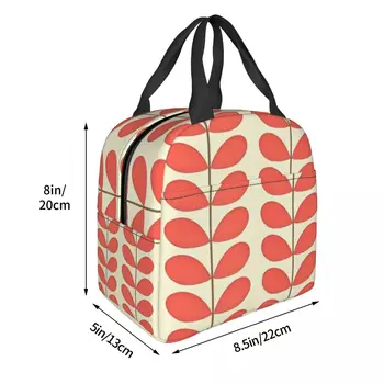 2023 Новая Многоствольная сумка для ланча Orla Kiely Красного Цвета с изоляцией в Скандинавском стиле с цветами, сумка для ланча на открытом воздухе, коробка для еды для путешествий 2