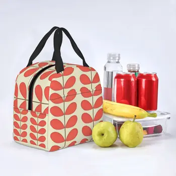 2023 Новая Многоствольная сумка для ланча Orla Kiely Красного Цвета с изоляцией в Скандинавском стиле с цветами, сумка для ланча на открытом воздухе, коробка для еды для путешествий 4