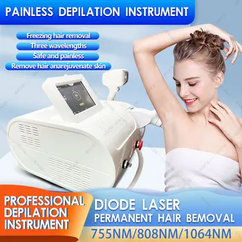 2023 Новейшая портативная 755 808 1064 Лазерная машина для удаления волос Diodo, профессиональный бестселлер