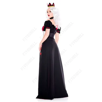 2023 Рождественские костюмы для Косплея, костюмы на Хэллоуин для взрослых, платье с красной карточкой и короной, костюмы королевы для женщин 1