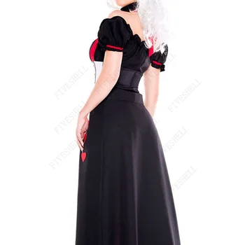2023 Рождественские костюмы для Косплея, костюмы на Хэллоуин для взрослых, платье с красной карточкой и короной, костюмы королевы для женщин 4