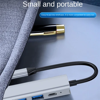 4в1 Док-станция-концентратор TYPE-C для телефона/ноутбука, 4-портовый Мультиразветвительный адаптер, HDMI-совместимые/PD/USB3.0/2.0 Расширительные преобразователи