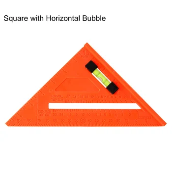 7-дюймовый Составной квадратный инструмент для разметки с уровнем Треугольная линейка Угол 90 Градусов Линейка Деревообрабатывающий инструмент для измерения угла треугольника