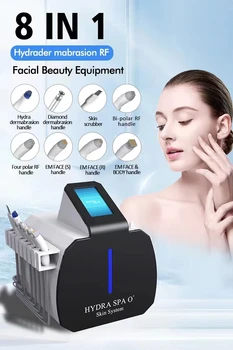 8 В 1 Гидродермабразионной Плазменной Ультразвуковой Микрокристаллической Дермабразии Hydrafacial Machine Water Oxygen Facial Beauty Machine
