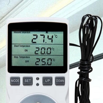 8X Цифровой Регулятор Температуры Термостат Розетка Штепсельная Вилка Таймер Нагрева Охлаждения Для Домашней Теплицы UK Plug 3