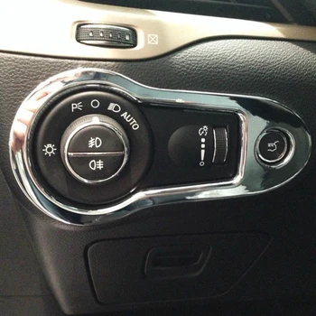 ABS Хром для Jeep Cherokee KL 2014 2015 2016 2017 2018 Автомобильные фары консоль управления Кнопка регулировки переключатель рамка Отделка крышки