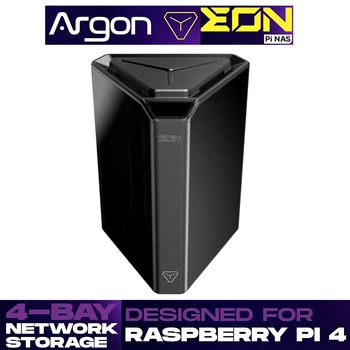 Argon EON Pi NAS Case 4-ОТСЕКНЫЙ жесткий диск SATA SDD с сетевым подключением RTC Алюминиевый Корпус BYO NAS для Raspberry Pi 4 Model B