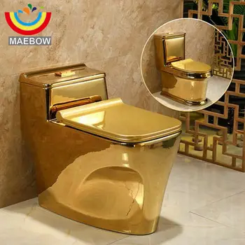Artystyczny zwykły złoty jednoczęściowy syfon syfonowy syfon s-trap podłogowy luksusowa willa łazienka sedes