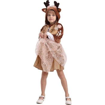 CMS, Накидка-пачка с капюшоном и рождественскими животными на Хэллоуин, детское платье-пачка с аксессуарами, костюм-плащ с животными для девочек 2