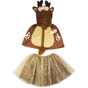 CMS, Накидка-пачка с капюшоном и рождественскими животными на Хэллоуин, детское платье-пачка с аксессуарами, костюм-плащ с животными для девочек 5