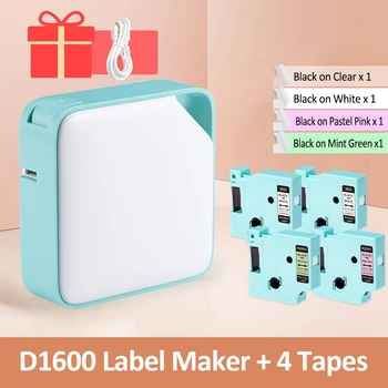 D1600 Bluetooth Label Maker Портативный принтер этикеток, четкая печать, простое в использовании Бесплатное приложение для редактирования этикеток для дома, школы, офиса