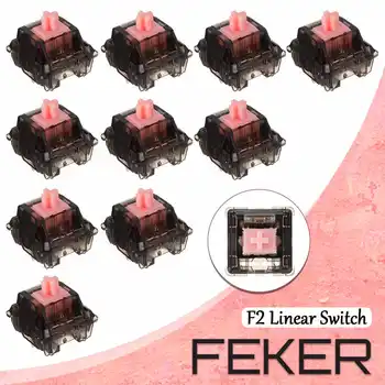 Feker 110 ШТ 3-Контактные Линейные Переключатели Smokey POM Stem Клавиатурный переключатель для механической клавиатуры По индивидуальному заказу для геймеров