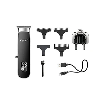 KM-1893 Триммер для волос Электрическая машинка для стрижки волос в парикмахерской Цифровой дисплей USB Перезаряжаемый Триммер Электрическая машинка для стрижки волос