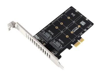 PCIe-SATA-M2-2P-A, расширитель CIe X1- 2-Ch M.2 SATA 6 Гбит/с, микросхема управления JM582