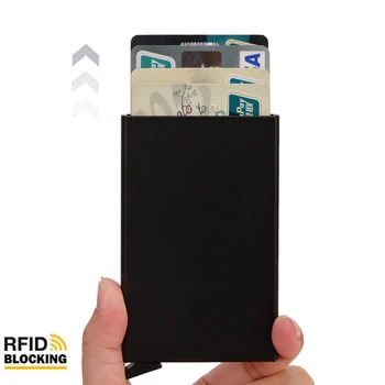Rfid Противоугонный ID-держатель для кредитных карт, Минималистичный Порт-карт, Алюминиевые Металлические кошельки, Карманный чехол, Банк, Женская, мужская коробка для карт