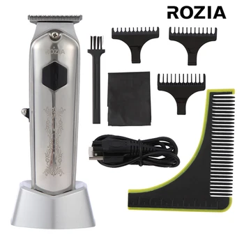 ROZIA USB перезаряжаемый триммер для волос, парикмахерская ЖК-машинка для стрижки волос, Триммер для бороды для мужчин, инструмент для укладки волос