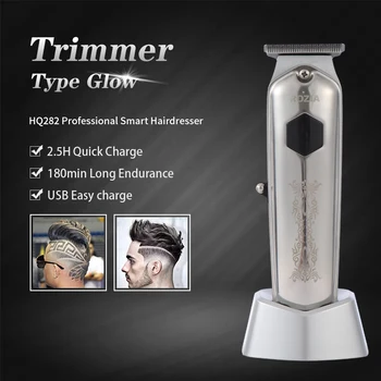 ROZIA USB перезаряжаемый триммер для волос, парикмахерская ЖК-машинка для стрижки волос, Триммер для бороды для мужчин, инструмент для укладки волос 3