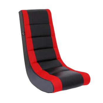 The Crew Furniture Классическое Игровое кресло-качалка из искусственной кожи с сеткой Черный/Красный