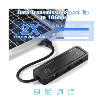 Адаптер 10 Гбит/с Type C к USB 3.2 Портативная быстрая передача 6 в 1 Многоразовый концентратор Конвертер для презентаций и лекций