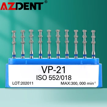 Алмазные буры AZDENT Dental FG Для высокоскоростной разметки глубины обработки наконечника VP-21 Средняя зернистость 1,6 мм Макс. 300000 об/мин