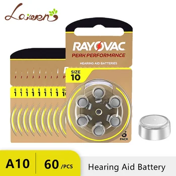 Батарейки для слуховых аппаратов RAYOVAC EXTRA Zinc Air 60 ШТ Высокопроизводительная Батарейка Для Слуховых аппаратов A10 10A 10 PR70 A10 Для Слуховых аппаратов