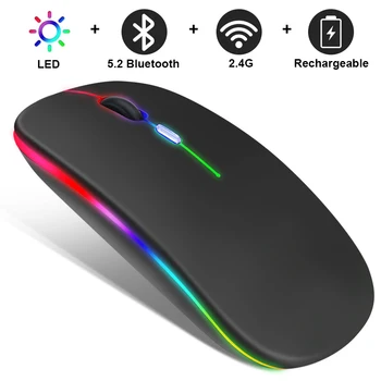 Беспроводная мышь RGB Bluetooth Игровая мышь для компьютера Перезаряжаемая Эргономичная Mause со светодиодной подсветкой USB Беспроводные мыши для ноутбука 0