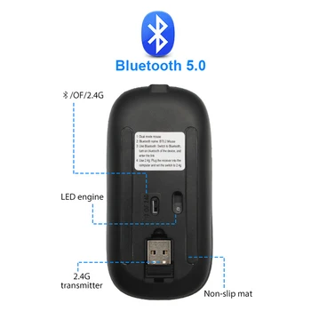 Беспроводная мышь RGB Bluetooth Игровая мышь для компьютера Перезаряжаемая Эргономичная Mause со светодиодной подсветкой USB Беспроводные мыши для ноутбука 4