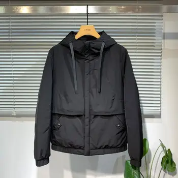 Большой Размер, Новый стиль, мужская хлопковая куртка с капюшоном, осень-зима, Корейская мода, Универсальная С платьем Nood, Повседневное теплое пальто M106