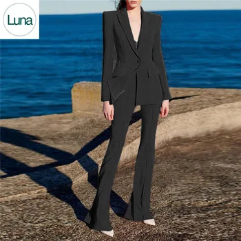 Весенне-осенний новый модный женский костюм для пригородных поездок высокого класса, костюм из высококачественной ткани, профессиональный темпераментный костюм