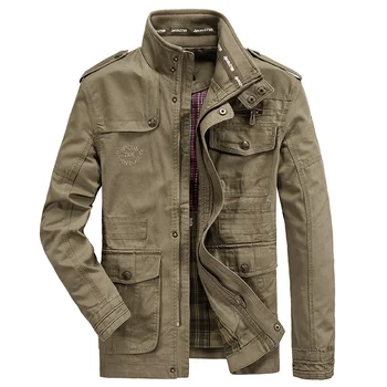 Военная куртка, Мужская Повседневная хлопковая ветровка, Длинные пальто, верхняя одежда с воротником-стойкой, Большие размеры 7XL, мужские тренчи, куртки-бомберы 1