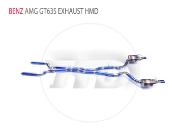 Выпускной коллектор из титанового сплава Downpipe подходит для электронного клапана автоматической модификации BENZ AMG GT63S