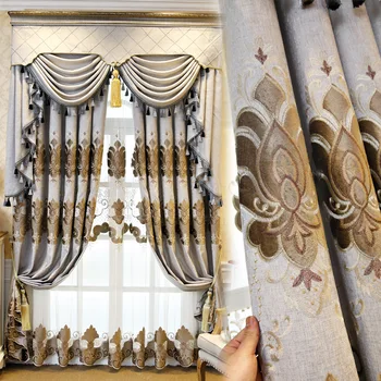 Высококачественные роскошные европейские шторы с вышивкой для гостиной, столовой, спальни, виллы, затемнения на окнах от пола до потолка