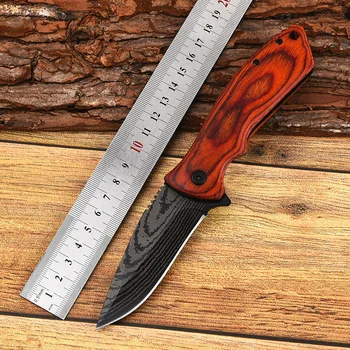 Дешевый универсальный тактический складной нож с деревянной ручкой для выживания в кемпинге, карманная сабля EDC Tool-BY81