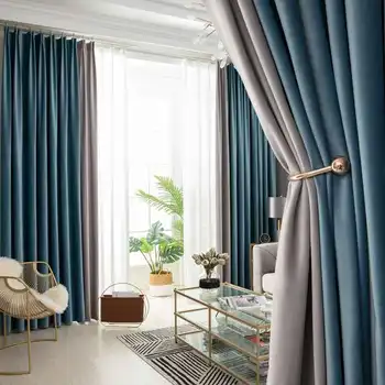 Европейские бесшовные плотные шторы для гостиной, кабинета и спальни, фланелевые шторы, бархатные шторы