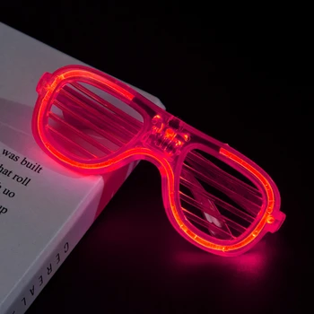 Жалюзи, светящиеся очки, Светодиодная подсветка, Светящиеся неоновые мигающие солнцезащитные очки на Хэллоуин, Подарочные Игрушечные очки Унисекс 3