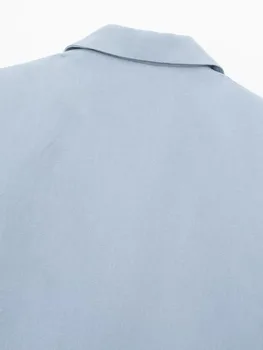 Женский укороченный блейзер с пайетками 2023, модный льняной укороченный блейзер на пуговицах спереди, пальто в винтажном стиле с длинным рукавом и прорезными карманами, женс 4