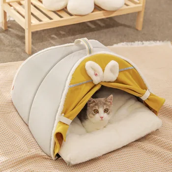 Закрытое Кошачье Гнездо Зимой Теплую Мягкую Удобную кошачью кровать можно разобрать и постирать 0