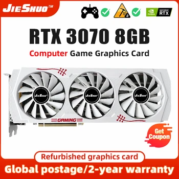 Игровая видеокарта JIESHUO RTX 3070 8 ГБ NVIDIA GPU GDDR6 256bit HDMI *1 DP * 3 PCI-E4.0 x16 rtx3070 8 ГБ Видеокарта Placa de vídeo