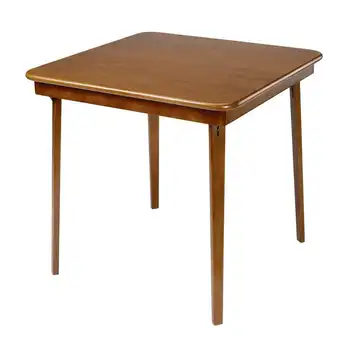 Классический раскладной карточный столик из твердой древесины с прямыми краями-отделка из фруктового дерева