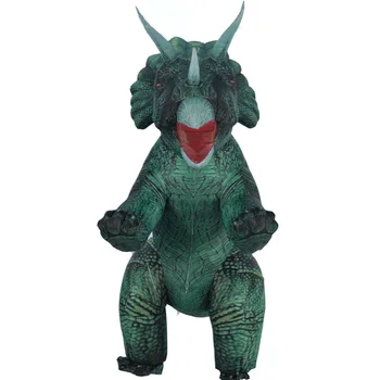 Косплей Надувной динозавр Трицератопс Катается на животном талисмане TREX Аниме для взрослых Мужчин И женщин, Маскарадный костюм на Хэллоуин 2