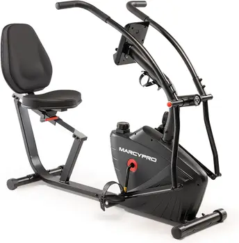 Лежачий велотренажер для кросс-тренировок с тренажерами для рук, Тренажеры для занятий фитнесом на дому, черный JX-7301