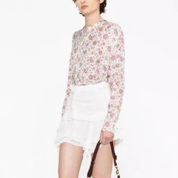 Летняя новинка 2023, Модная женская рубашка с цветочным принтом и юбка миди в том же стиле
