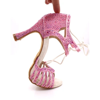 Модельные туфли Samisoler, женские туфли для бальных танцев, туфли для латиноамериканских танцев, бальные туфли со стразами, латинские туфли